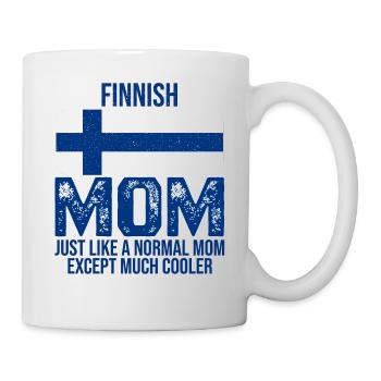 Finnish Mom Finnland-Flagge zum Muttertag - Tasse - Weiß - Rechts