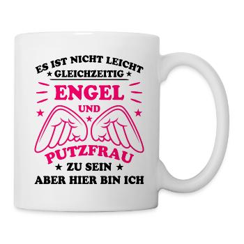 Putzfrau Reinigungskraft Spruch Haushalt Geschenk - Tasse - Weiß - Rechts