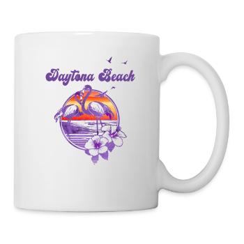 Retro Daytona Beach Florida Künstlerischer Urlaub - Tasse - Weiß - Rechts