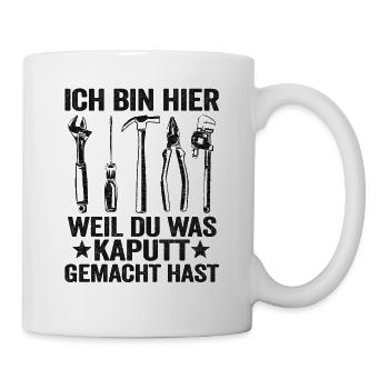 Handwerker Vatertag Geschenk Papa Heimwerker - Tasse - Weiß - Rechts
