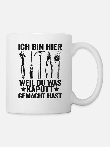 Handwerker Vatertag Geschenk Papa Heimwerker - Tasse - Weiß