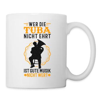 Tuba Musiker Tubist Tubaspieler Geschenk - Tasse - Weiß - Rechts