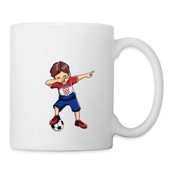 Dabbing Fußball Junge mit Kroatien Trikot Kinder - Tasse - Weiß - Rechts