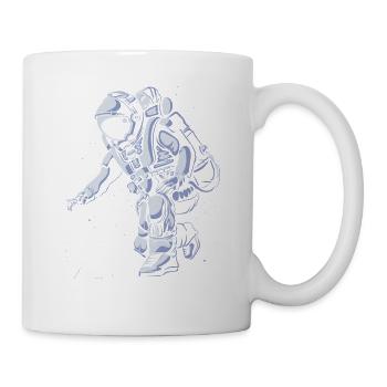Astronaut petting a cat in space Galactic Kitten - Mug - white - Right