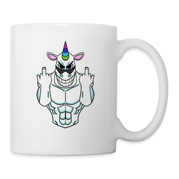 Unicorn middle finger - Mug - white - Right