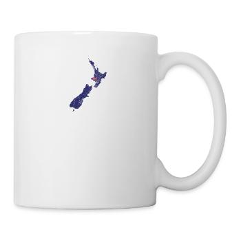 New Zealand with heartbeat ECG Vintage Flag - Mug - white - Right