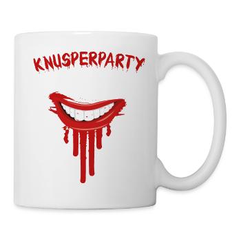 Knusperparty, witziges und lustiges Shirt - Tasse - Weiß - Rechts