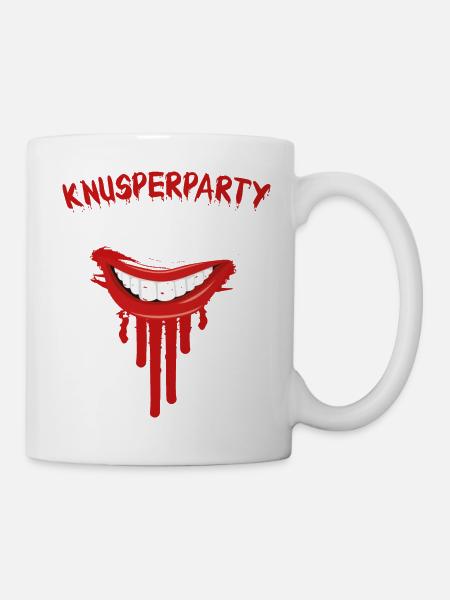 Knusperparty, witziges und lustiges Shirt - Tasse - Weiß