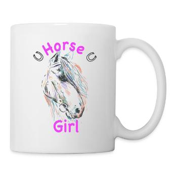 Pferde Mädchen Pferde Girl Pony Liebhaber Geschenk - Tasse - Weiß - Rechts