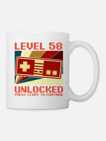 LEVEL 58 UNLOCKED 58 Birthday Gamer Controller - Mug - white