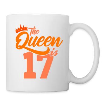 BIRTHDAY QUEEN 17 Geburtstag Schwester 17 Jahre - Tasse - Weiß - Rechts