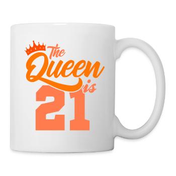BIRTHDAY QUEEN 21 birthday sister 21 years - Mug - white - Right