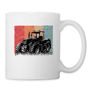 Traktor Vintage Traktorfahrer Landwirt Bauer - Tasse - Weiß - Rechts