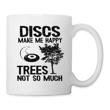 Discs Make Me Happy Disc Golf Quote Funny Gift - Mug - white - Right