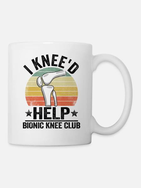 Genoux chirurgie genou artificiel cadeau de rétablissement - Mug blanc - blanc