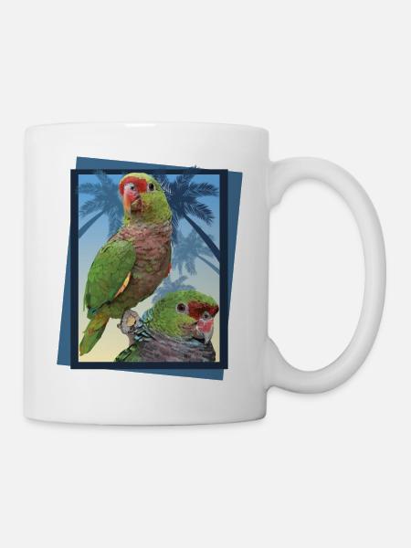 Weiniger Papagei - Tasse - Weiß
