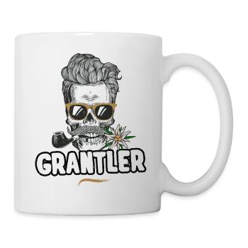 Grantler Totenkopf Bayern Bua Bayrischer Dialekt - Tasse - Weiß - Rechts