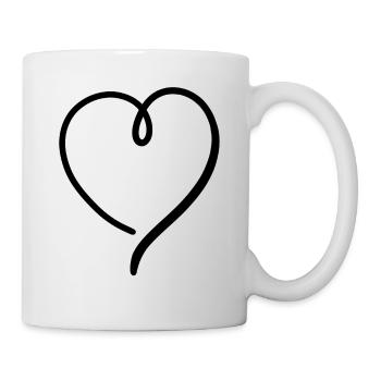 Coeur Noir Moderne - Mug blanc - blanc - Droite