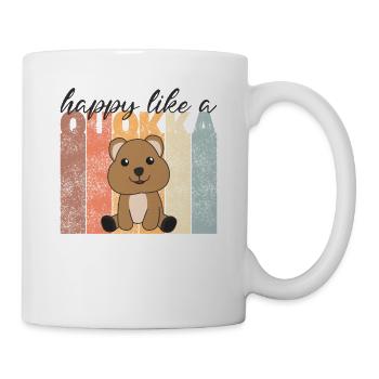 Happy like a Quokka - sweet Quokkas vintage - Mug - white - Right