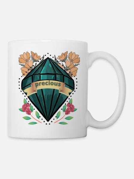 Precious Floral Gemstone - Mug - white