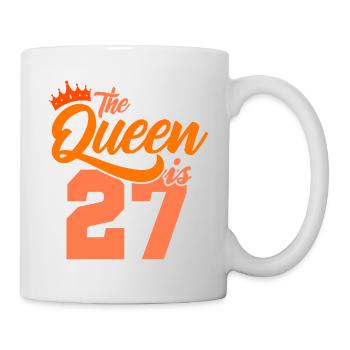 BIRTHDAY QUEEN 27 Geburtstag Mama 27 Jahre - Tasse - Weiß - Rechts