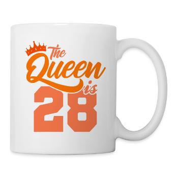 BIRTHDAY QUEEN 28 Geburtstag Mama 28 Jahre - Tasse - Weiß - Rechts