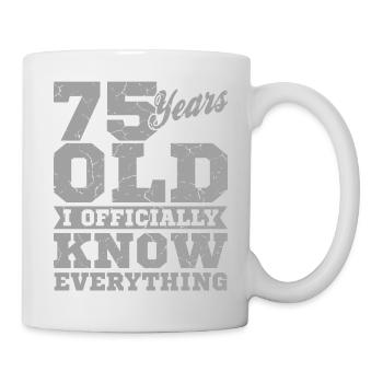 75 YEARS OLD 75 Birthday Grandpa Lustig - Mug - white - Right
