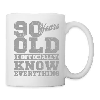 90 JAHRE ALT 90 Geburtstag Opa Lustig - Tasse - Weiß - Rechts