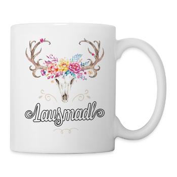 Lausmadl Hirsch Tracht Dirndl bayrisches Madl Süß - Tasse - Weiß - Rechts