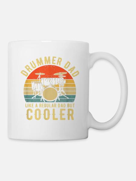 Drummer Dad Like A Regular Vintage Drummer - Tasse - Weiß