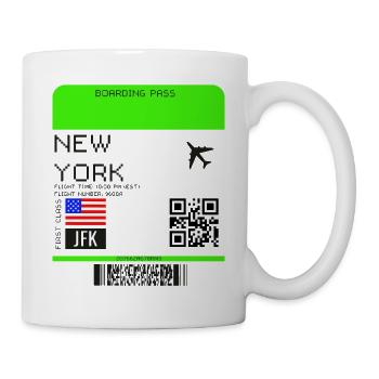 Boarding Pass New York NYC Flugticket - Tasse - Weiß - Rechts