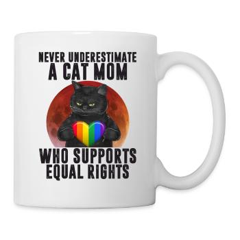 LGBT Cat Mom Support Equal Rights - Tasse - Weiß - Rechts