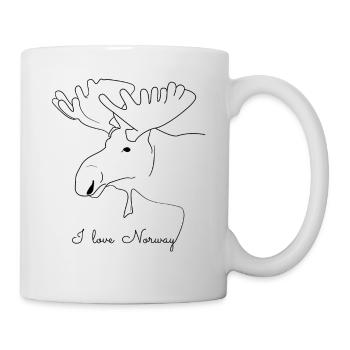 I love Norway - Hirschart Elch - Tasse - Weiß - Rechts