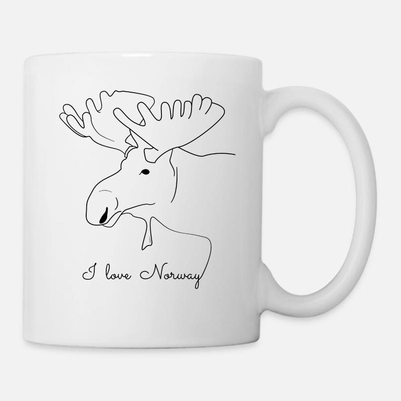 I love Norway - Hirschart Elch - Tasse - Weiß