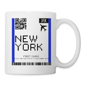 Boarding Pass New York NYC Flugticket - Tasse - Weiß - Rechts