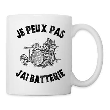 je peux pas j'ai batterie cadeau homme musicien - Mug blanc - blanc - Droite