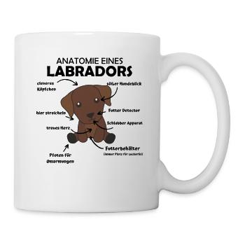 Anatomie eines Labradors Retriever süße Hunde - Tasse - Weiß - Rechts