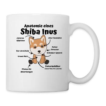 Anatomie eines Shiba Inus süße Hunde Welpe - Tasse - Weiß - Rechts