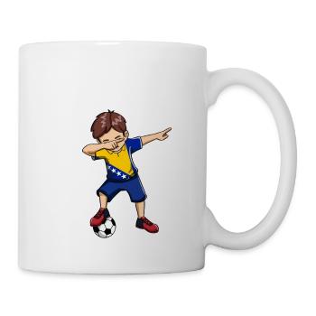 Dabbing Fußball Junge Bosnien Trikot Kinder - Tasse - Weiß - Rechts