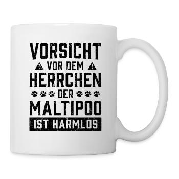 Maltipoo Herrchen Familienhund Besitzer Spruch - Tasse - Weiß - Rechts