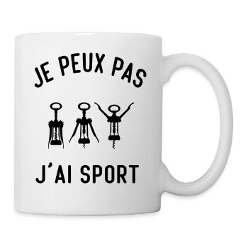 Je peux pas j'ai sport - Mug blanc - blanc - Droite