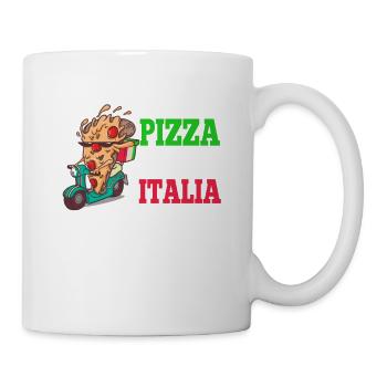 Pizza Pasta Italia Pizza Stück auf Italienschen - Tasse - Weiß - Rechts