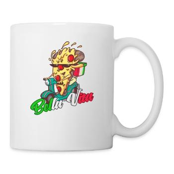 Italien La Bella Vita Pizza Stück auf Scooter für - Tasse - Weiß - Rechts