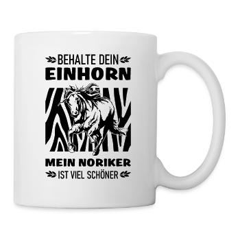 Einhorn Noriker Geschenk Reitsport Pinzgauer - Tasse - Weiß - Rechts