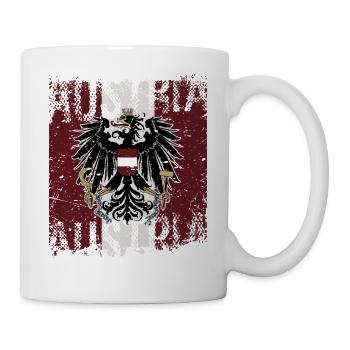 Österreich Fahne Flagge Austria Wappen Adler cool - Tasse - Weiß - Rechts