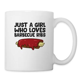 Nur ein Mädchen, das Schweinerippchen liebt - Tasse - Weiß - Rechts