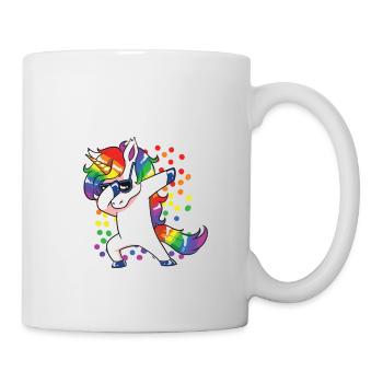 Lesben Motiv mit Spruch lesbisch CSD Regenbogen - Tasse - Weiß - Rechts