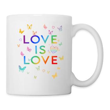 L’amour, c’est l’amour ! Déclaration Gay Pride LGBTQI+ - Mug blanc - blanc - Droite