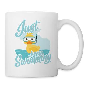 Kleine Ente, Schwimm weiter - Tasse - Weiß - Rechts