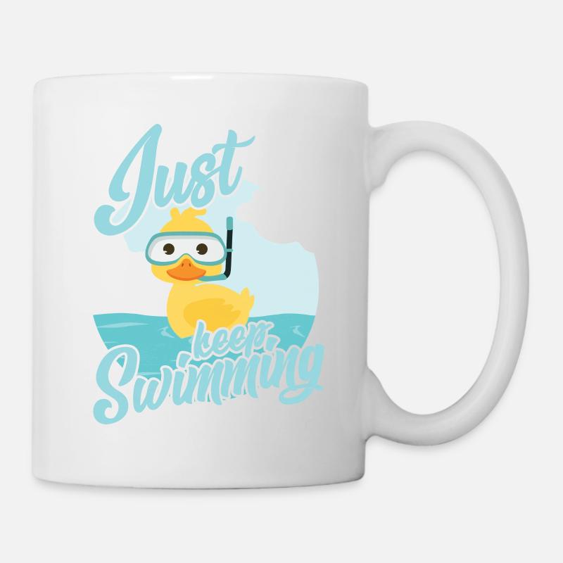 Petit canard, continue la nage - Mug blanc - blanc